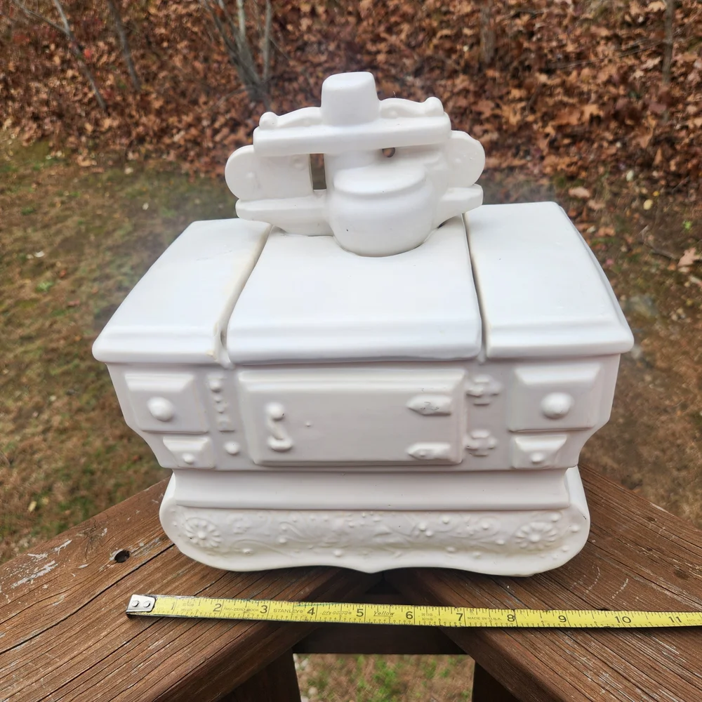 Vintage Mccoy Bisque White Stove Cookie Jar Circa 1962 HEAVY!